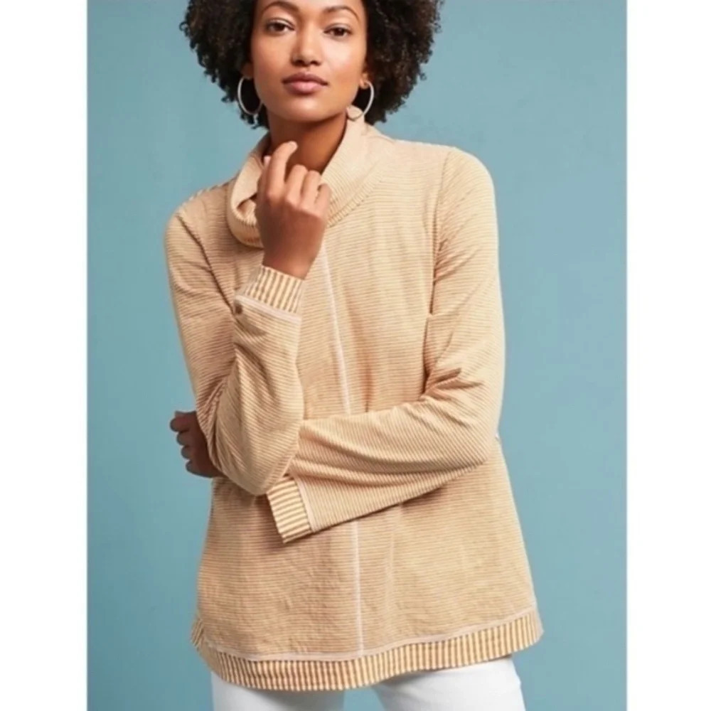 Anthropologie Maeve Tan Cowlneck Tunic XS